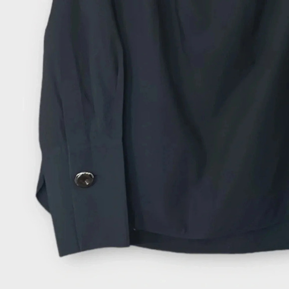 Zara Black Off the Shoulder Button Cuff Long Sleeve Blouse M - Picture 4 of 10